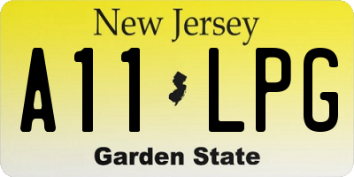 NJ license plate A11LPG