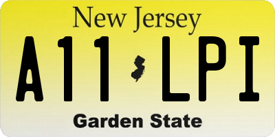 NJ license plate A11LPI