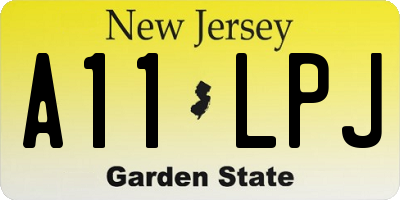NJ license plate A11LPJ