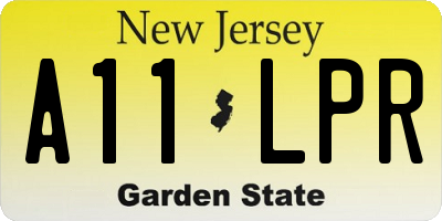 NJ license plate A11LPR