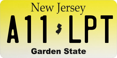 NJ license plate A11LPT