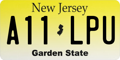 NJ license plate A11LPU
