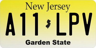 NJ license plate A11LPV