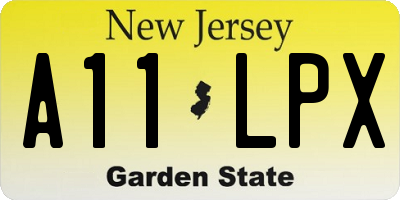 NJ license plate A11LPX