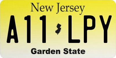 NJ license plate A11LPY