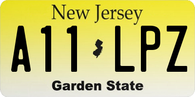 NJ license plate A11LPZ