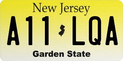 NJ license plate A11LQA