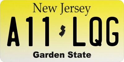 NJ license plate A11LQG