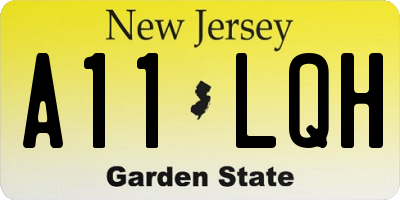 NJ license plate A11LQH