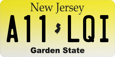 NJ license plate A11LQI