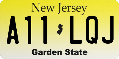 NJ license plate A11LQJ