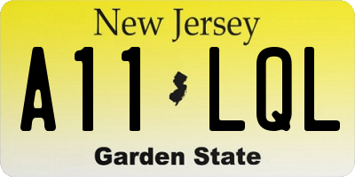 NJ license plate A11LQL