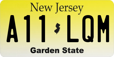 NJ license plate A11LQM