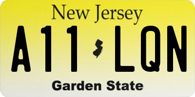 NJ license plate A11LQN