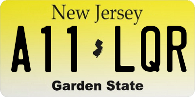 NJ license plate A11LQR