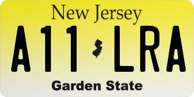 NJ license plate A11LRA
