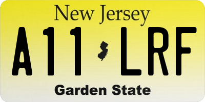 NJ license plate A11LRF
