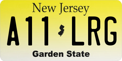 NJ license plate A11LRG