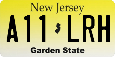 NJ license plate A11LRH