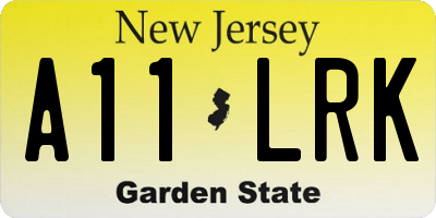 NJ license plate A11LRK
