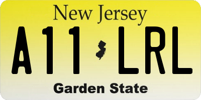 NJ license plate A11LRL