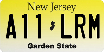 NJ license plate A11LRM