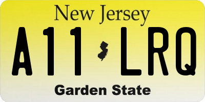 NJ license plate A11LRQ
