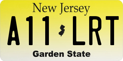 NJ license plate A11LRT