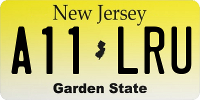 NJ license plate A11LRU
