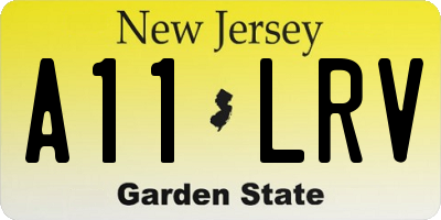 NJ license plate A11LRV