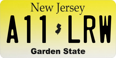 NJ license plate A11LRW