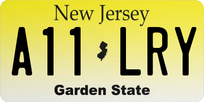 NJ license plate A11LRY