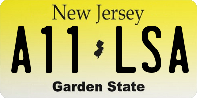 NJ license plate A11LSA