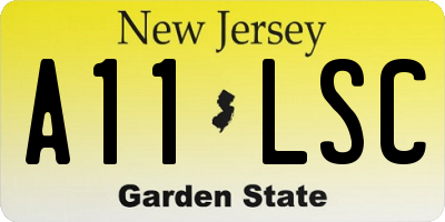 NJ license plate A11LSC