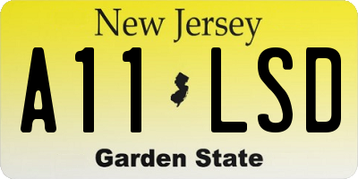 NJ license plate A11LSD