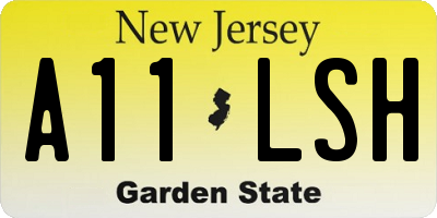 NJ license plate A11LSH