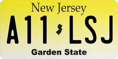 NJ license plate A11LSJ
