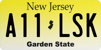 NJ license plate A11LSK