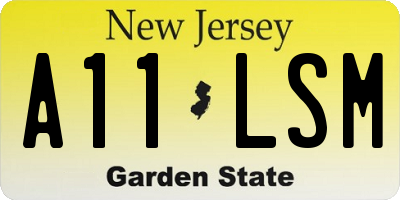 NJ license plate A11LSM