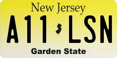 NJ license plate A11LSN