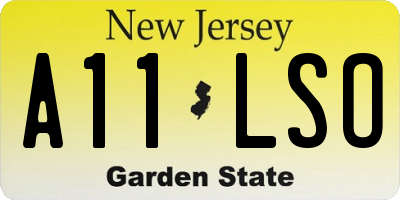 NJ license plate A11LSO