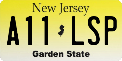 NJ license plate A11LSP