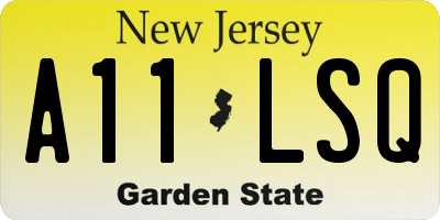 NJ license plate A11LSQ