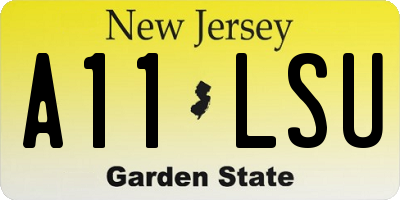 NJ license plate A11LSU
