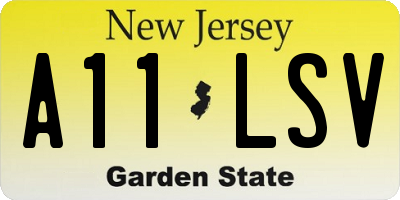 NJ license plate A11LSV