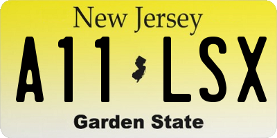 NJ license plate A11LSX