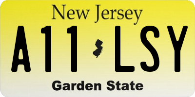NJ license plate A11LSY