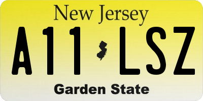 NJ license plate A11LSZ