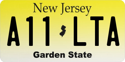 NJ license plate A11LTA