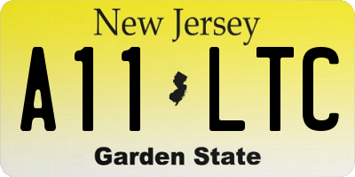 NJ license plate A11LTC